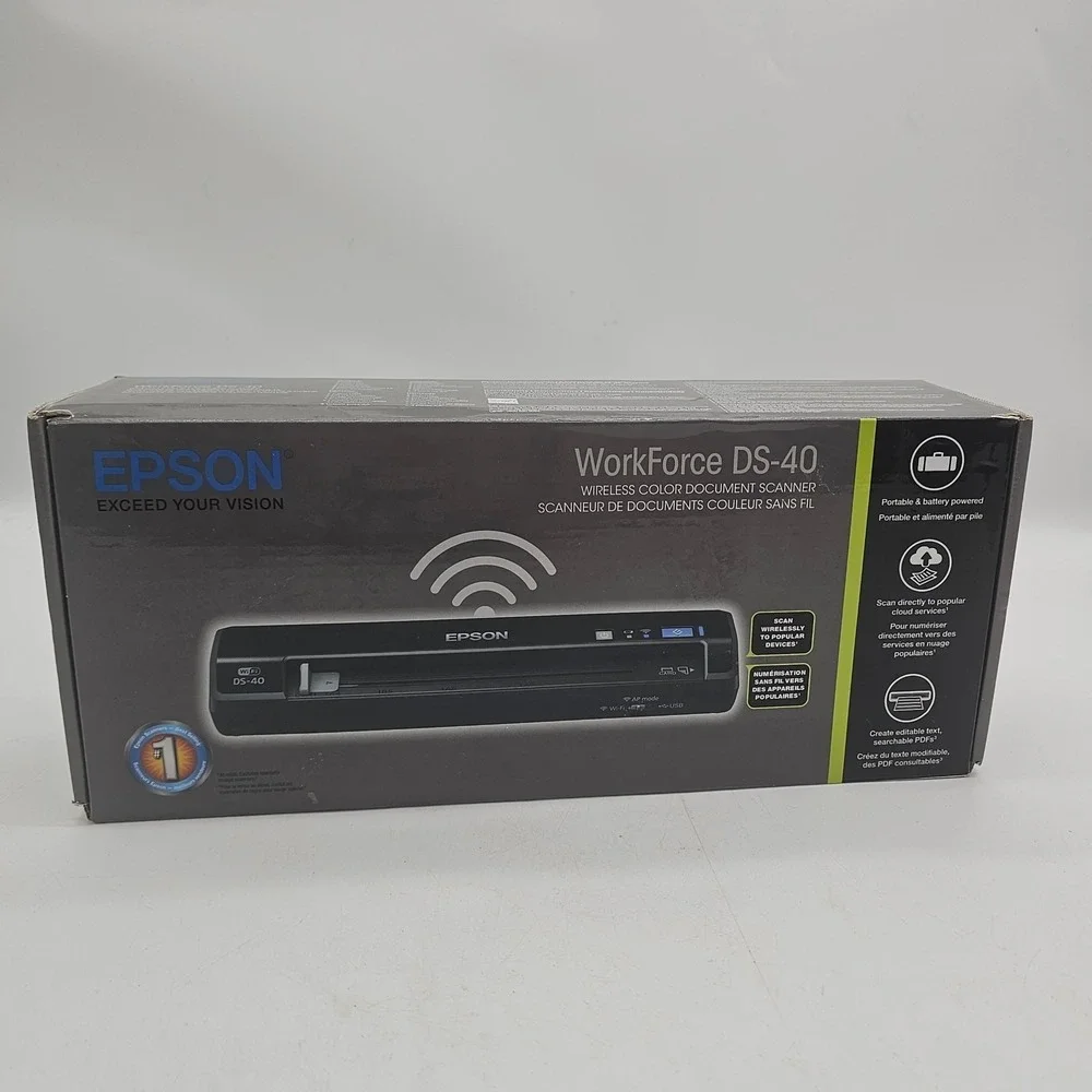 Epson WorkForce DS-40 Wireless Portable Color‎ Document Scanner